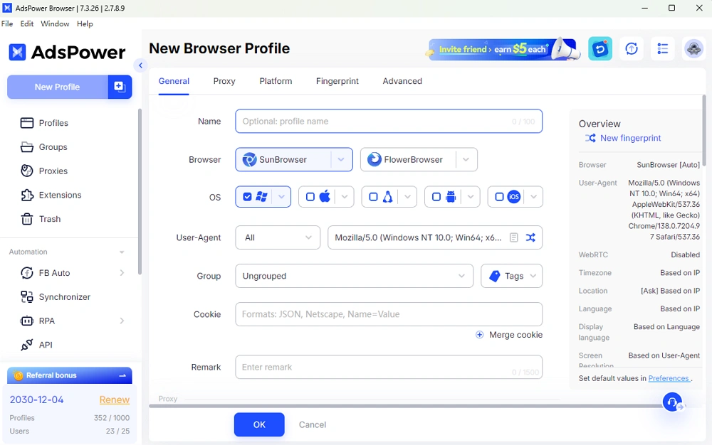 Create Profiles in Antidetect Browser Create Profiles in Antidetect Browser